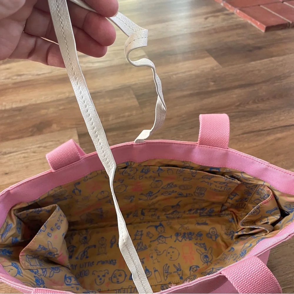 Kate Spade pink canvas baby tote bag